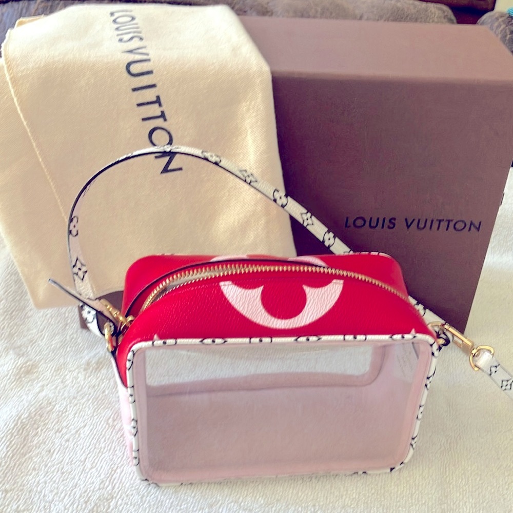Louis Vuitton Crossbody Bag in Red and Pink with Chain Strap